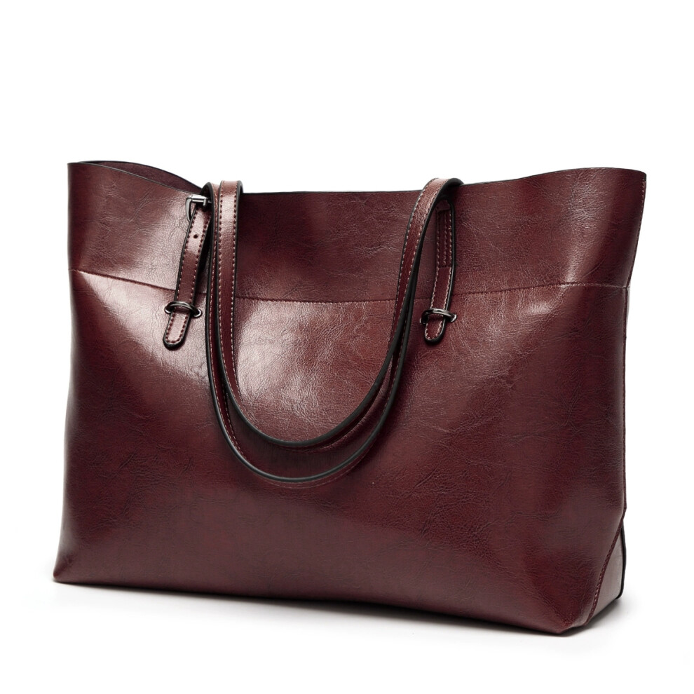 (Coffee) Elegant Leather Tote Bag Versatile Shoulder & Handbag For Women Not,Specified