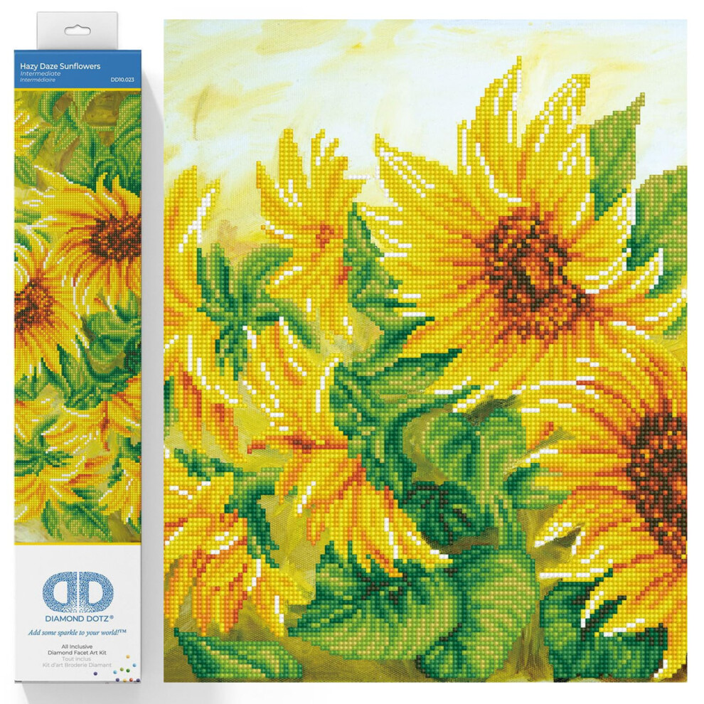 Diamond Dotz - Hazy Daze Sunflowers Taladro Parcial Redondo Dotz Diamo-image