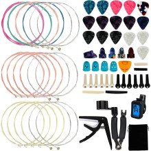 Augshy 65 PCS Kytarový Nástroj Opravy Sady včetně Strun, Pěnových Hrátek, Klip, Winder & Cutter