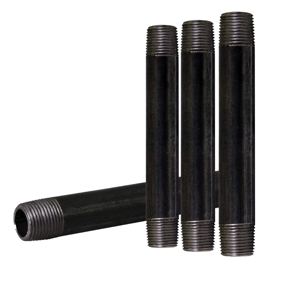 Tuyau En Acier Noir Supplygiant 1/2 X 9 Pouces (Paquet De 4) Pour Usage Industriel Robuste-image