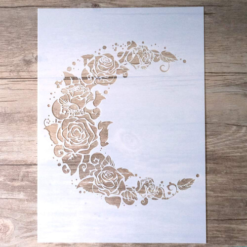 DIY Διακοσμητικό Στένσιλ Φεγγαριού για Scrapbooking και Ζωγραφική (Μέγεθος A4)