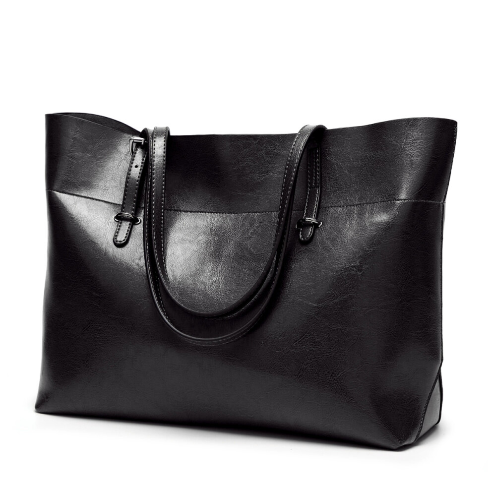 New Unisex (Black) Elegant Leather Tote Bag Versatile Shoulder & Handbag For Women Not,Specified