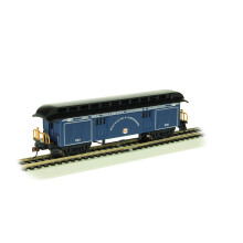 Carrozza bagagli d'epoca con tetto a lucernario arrotondato - B&O Royal Blue - Scala HO