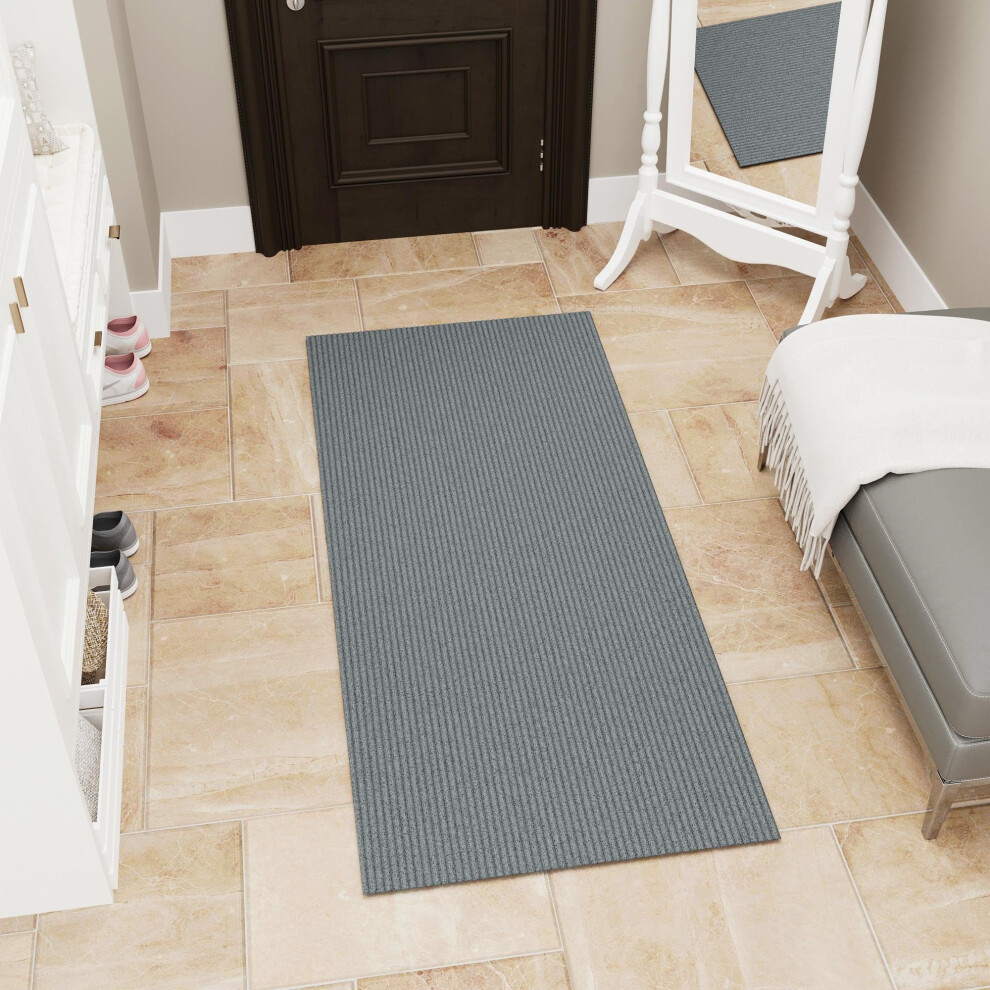 Tapis de couloir int   rieur/ext   rieur antid   rapant en caoutchouc solide Ottomanson 2 x 5 pour couloir, cuisine, salon, garage, terrasse 2 x