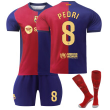 (28(150-160CM)) Comfortable 2425 Barcelona Home PEDRI #8 Training Suit With Socks