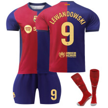 (XS(160-165CM)) Comfortable 2425 Barcelona Home LEWANDOWSKI #9 Training Suit With Socks