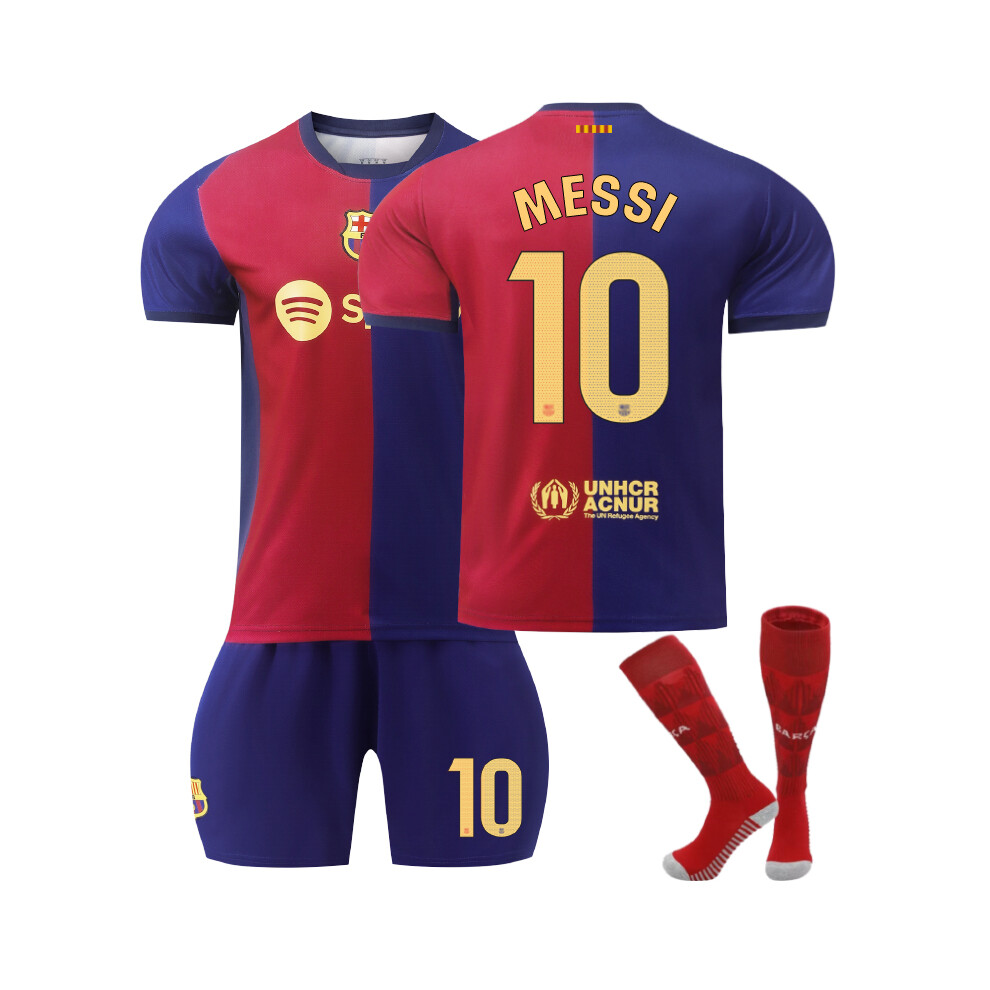Qinyuchen (S(165-170Cm)) Comfortable 2425 Barcelona Home Messi #10 Training Suit With Socks
