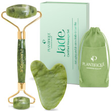 Rullo di giada PLANTIFIQUE per viso e strumenti per il viso gua Sha - Include R