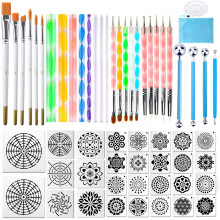 Mandala prikkerv?rkt?jer Augshy 58pcs Dot Maleri Tools S?t rockmaleri Forsyninger med en bl? lynl?s vandt?t opbevaringspose til maling af klipper