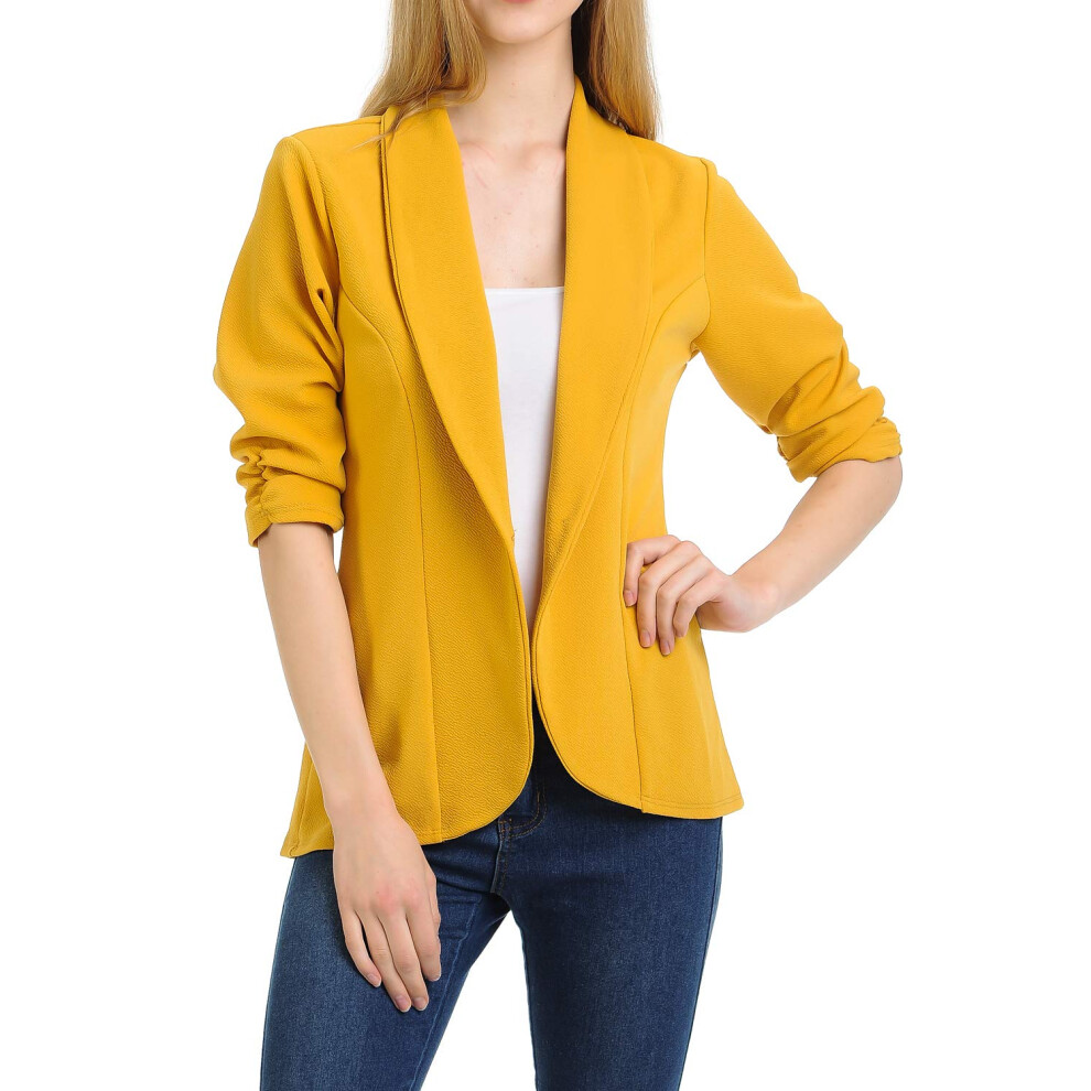 Veste blazer l   g   re de travail     manches fronc   es MINEFREE pour femme 34