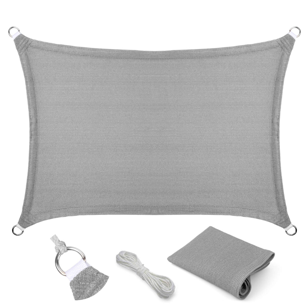 Voile d'ombrage rectangulaire en tissu gris 10 x 12 cm pour terrasse, jardin, arri   re-cour, pergola