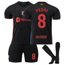 (24(130-140CM)) Comfortable 2425 Barcelona Away PEDRI #8 Training Suit With Socks