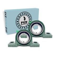 PGN UCP210-32 Stehlager Packung mit 2 montierten Stehlagern Chromstahllager mit 5,1 cm Bohrung, selbstausrichtend