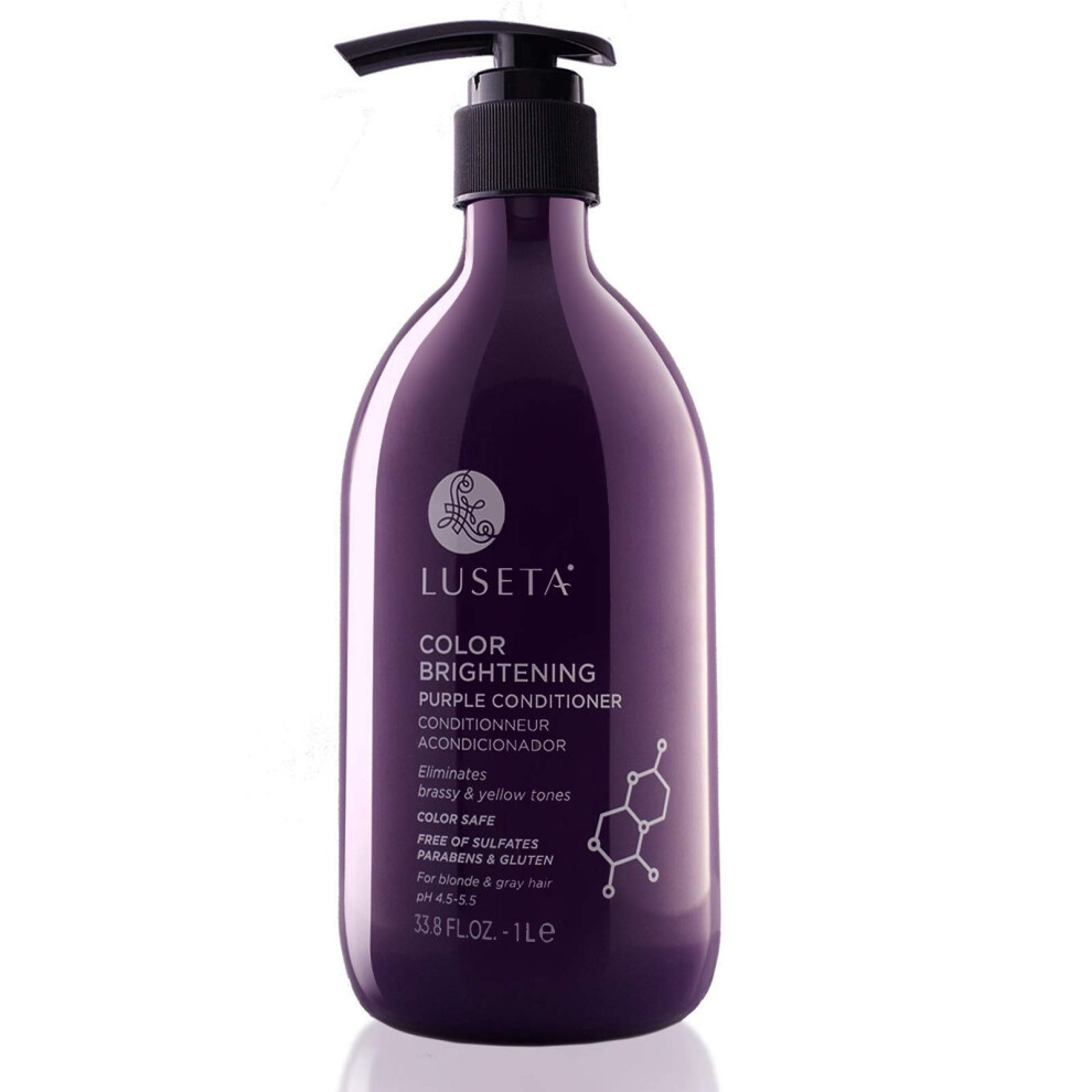 L Luseta Purple/Grey Luseta Conditioner For Colored And Blonde Women's Hair - 33.8Oz Best For Curly And Damaged Hair Sulfate & Paraben Free