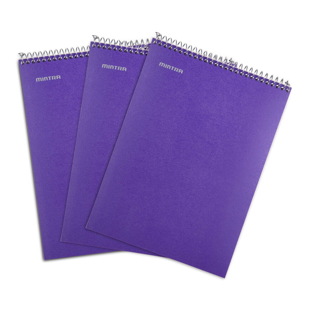 Mintra Office TOP BOUND Durable Spiral Notebooks (Purple  College Rule-image-OPC-PFKN9F8-NEW