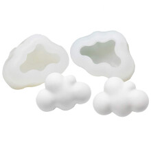 Fewo 2 stk 3D Cloud Silikone Forme til Fondant Chokolade Candy Cake Dekoration Candle Soap Lotion Bar Voks farveblyant Smelte gips Polymer Clay