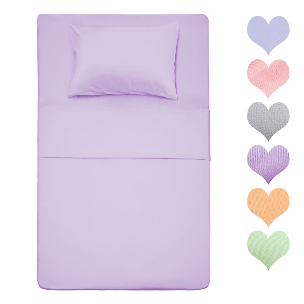 Best Season Cotton Twin Size Sheet Set Lavender Color 3 Piece - Cotton Sheets Set, Soft Cotton Bed Sheets Sets with Deep Pocket fit Up to 16 inch-image-OPC-PFYQZWS-NEW