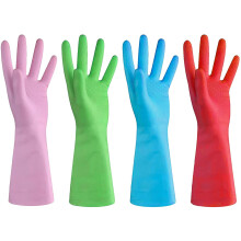 Luvas de Borracha para Lavagem de Louça URBANSEASONS - 4 Pares em Azul, Rosa, Verde e Vermelho
