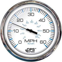 Faria Chesapeake White SS 5"" Speedometer - 60 MPH (GPS)(Studded)