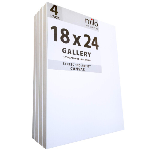 Milo Strelited Artist Canvas | 18x24 polegadas | 4 pacote | 1.5