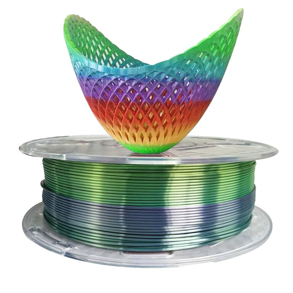 Zijde Regenboog PLA Filament 1.75 mm 3D Printer Filament 1KG 2.2LBS Glanzend