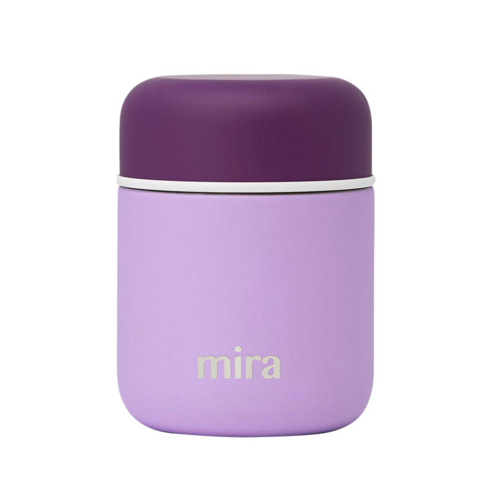MIRA 9oz Insulated Food Jar Thermo for Hot Food  Soup  Compact Stainless Steel Vacuum Lunch Container  Lilac