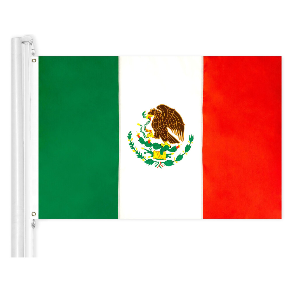 Drapeau Mexicain G128 Mexique 4X6 Ft Double Toughweave Series Drapeau Du Pays Brod Double Face En Polyester 210D-image