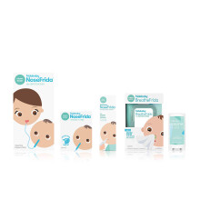 Il pacchetto per il sollievo dal raffreddore e dall'influenza Frida Baby include il nasoFrida aspiratore nasale filtro igienico spray nasale sali