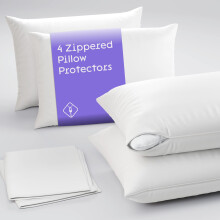 Niagara 4 Pack of Pillow Protectors with Zipper King Size Effective Dust Protection Quiet Stay in Place Pillow Covers Breathable Case for Pillow L