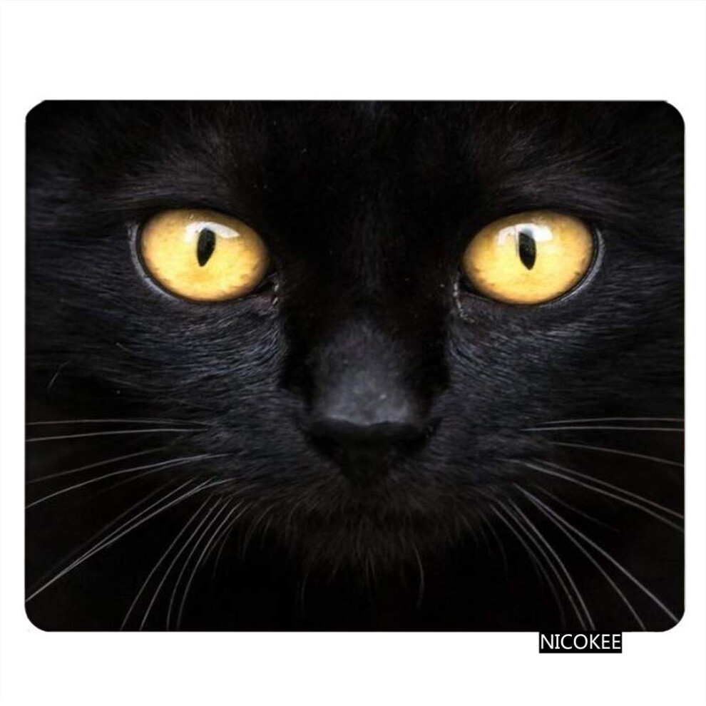 Nicokee Cat Rectangle Gaming Mousepad The Cat In The Mouse Pad Mouse Mat For Computer Desk Laptop Office 9.5 X 7.9 Inch Non-Slip Black/Dark 6952031492894