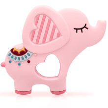 Bigspinach Soft Pink Elephant Teether Toy for Babies 0-6/6-12 months S