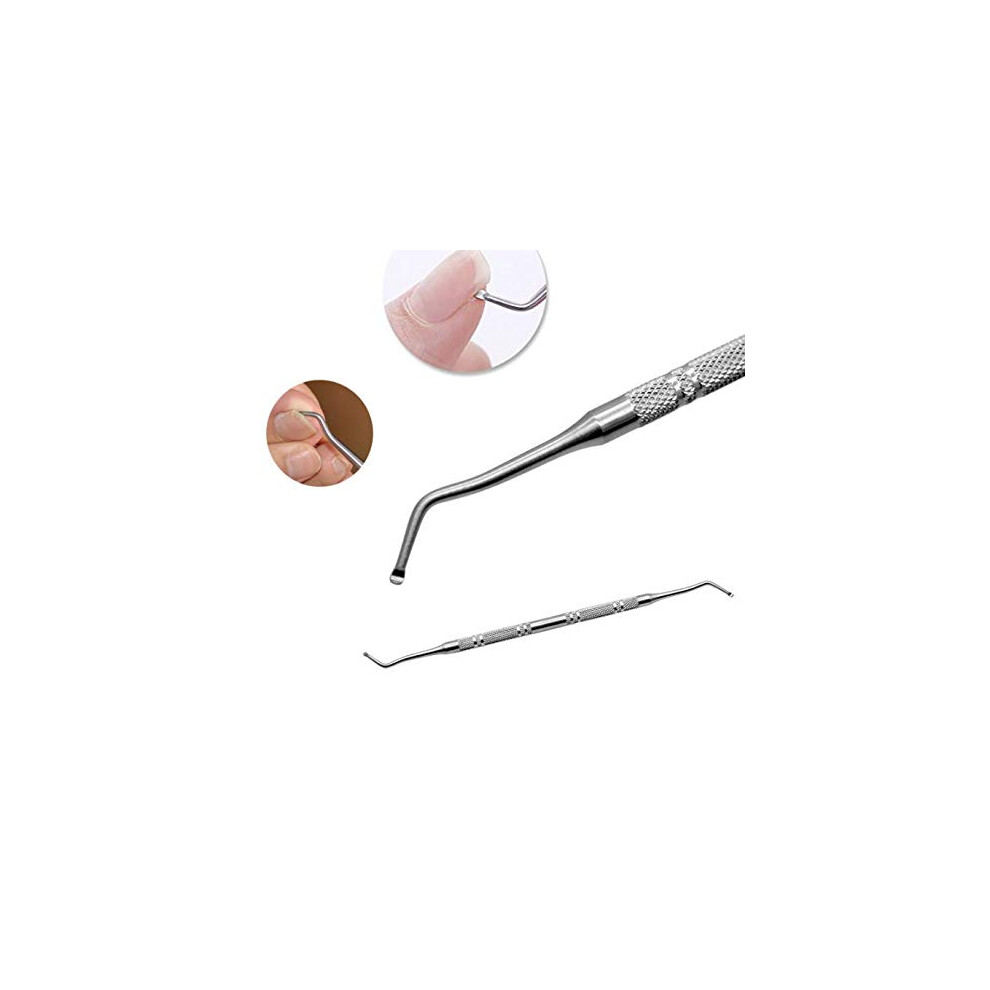 Dnhcll Acier Inoxydable Armor Remover Paronychia Cuticule P Dicure Double T Te Clou Groove Scoop Tick Orthodontique Ongle Ongle Ongle Ongle Outil-image