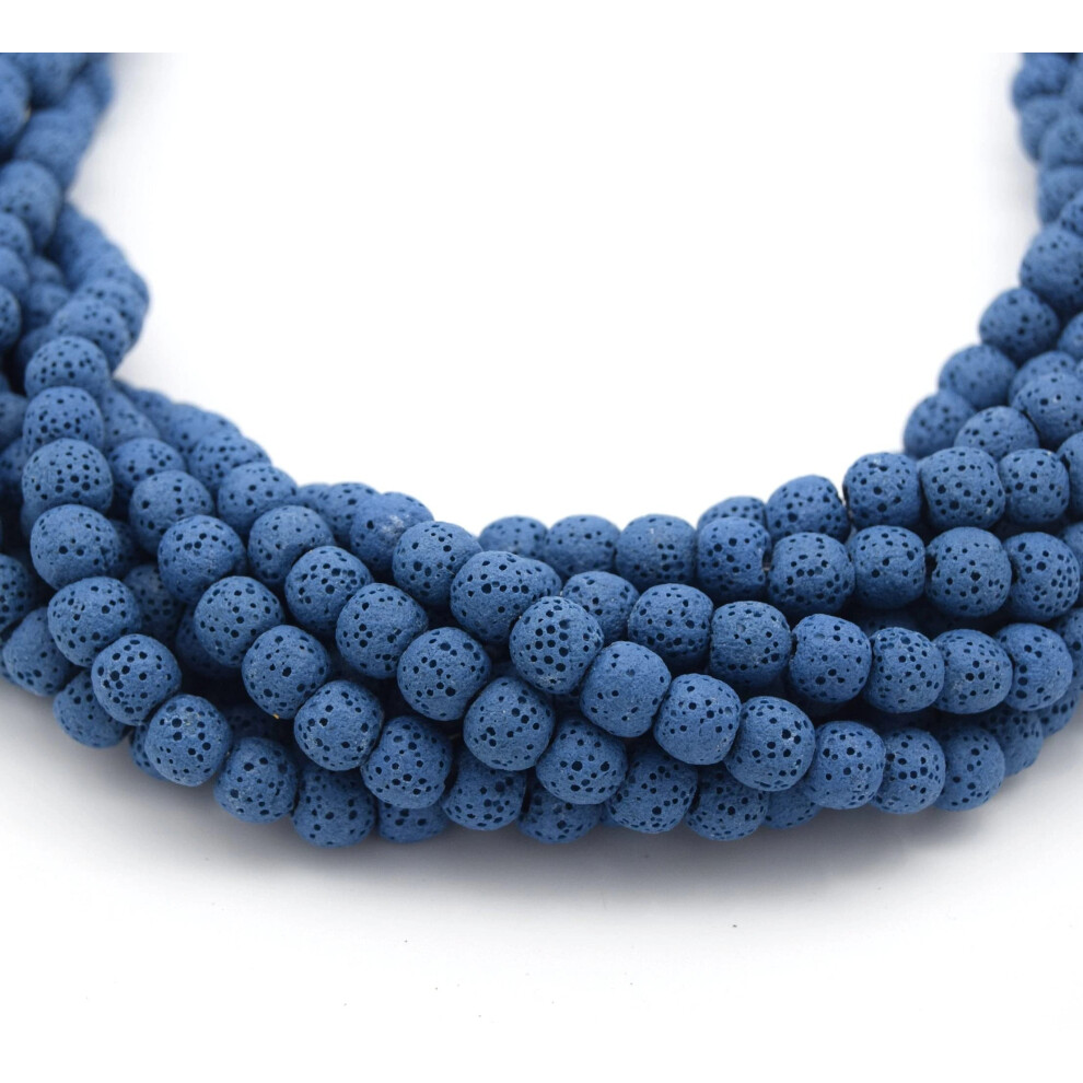 Lava Kralen | Blauwe Ronde Diffuser Kralen | 6Mm-image