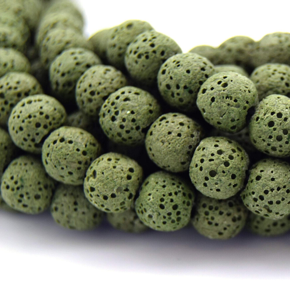 Lava Beads | Olijfgroene Ronde Diffuserkralen - 6Mm 8Mm 10Mm 12Mm 14Mm-image