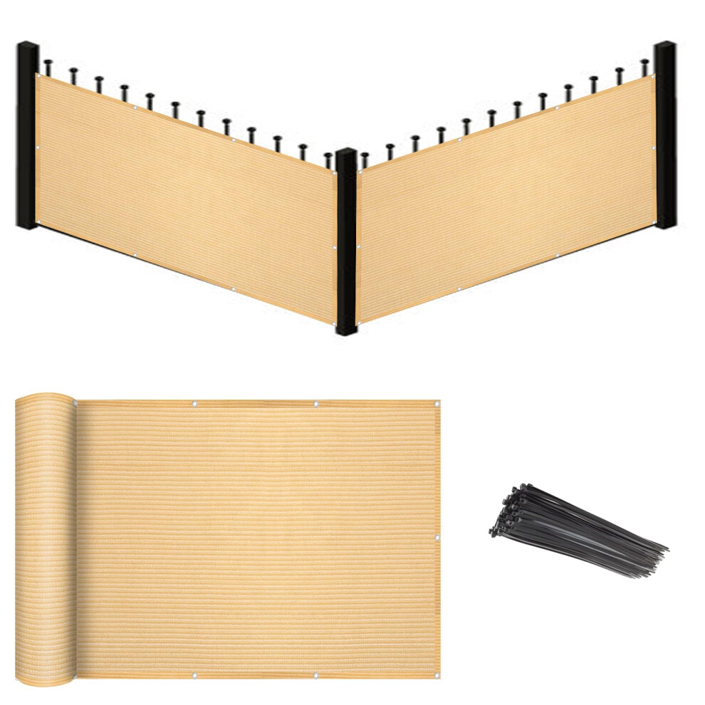 Brise-vue pour balcon Edens Decor Beige 3 x 15 Maille de protection contre les UV R   sistant aux intemp   ries pour terrasse de patio Por