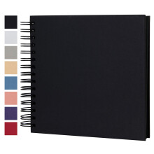 Potricher 20,3 x 20,3 cm groes DIY-Scrapbook-Fotoalbum, Hardcover, Kraftpapier, leere schwarze Seite, Hochzeits- und Jubilums-Familienfotoalbum (sc
