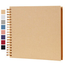 potricher 25,4 x 25,4 cm DIY Scrapbook-Fotoalbum, 80 Seiten, dickes Kraftpapier, blanko, gelbes Papier, Erinnerungsbuch fr Hochzeit und Jahrestag, F