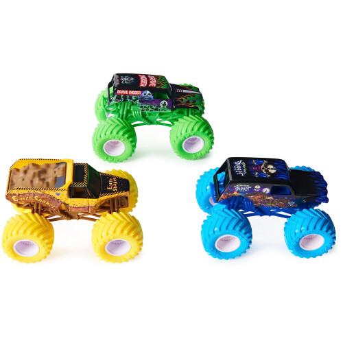 Monster Jam Monster Jam Charged Crushers 3-Pack (Grave Digger Son-Uva Digger e Earth Shaker) scala 1:64 2