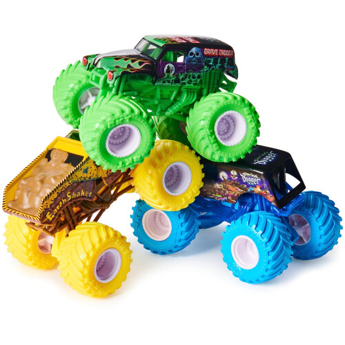 Monster Jam Monster Jam Charged Crushers 3-Pack (Grave Digger Son-Uva Digger e Earth Shaker) scala 1:64 1