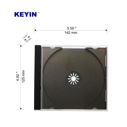 KEYIN Μαύρη Θήκη CD - Premium, 10 Πακέτο 2