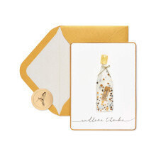 Papyrus blanco bedankkaartje (bericht in een fles)