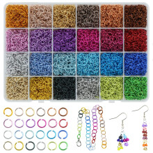 KINGSHINE Aproximativ 7200 buc 24 de culori Inele de salt Concluzie de bijuterii Bijuterii de 6 mm Inele de saritura deschise pentru choker, bra?