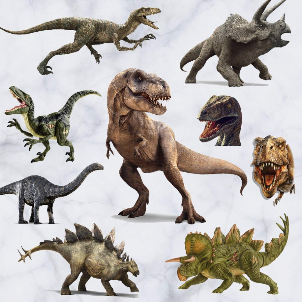 Kiddale Kiddle 3D Watercolour Dinosaur Kids Wall Stickers Peel And Stick Remo