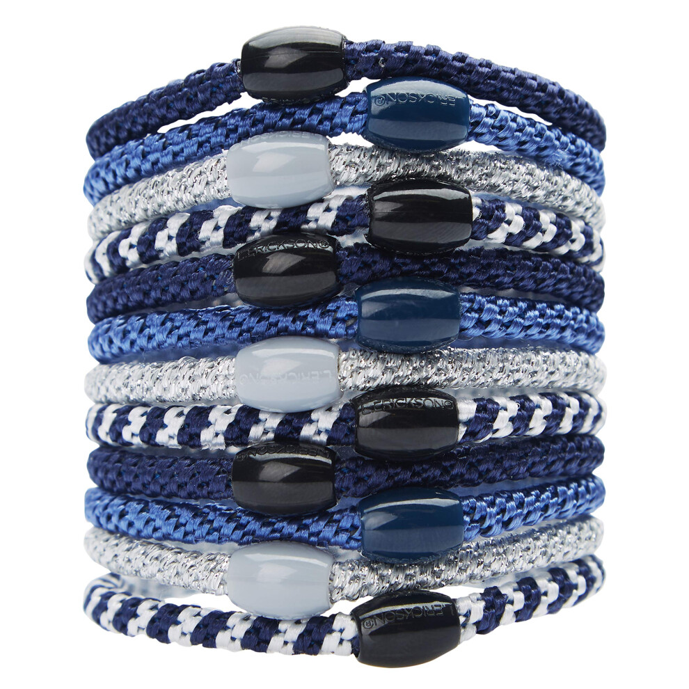 L. Erickson Grab & Go Ponytail Holder Denim Set Da Dodici - Eccezionalmente Sicuro Con Presa Delicata-image