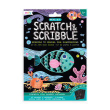 Ooly Mini Scratch & Scribble Art Kit: Vänliga Fiskar, Färgglad Kladdbok för Barn Från 6 År