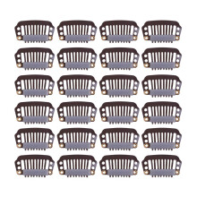 24 stk/parti 28mm 8-t?nder h?rforl?ngelsesklemmer Snap kam klip metal klip parykklip h?rklip til parykker h?rforl?ngelser h?rstykket paryk tilbeh