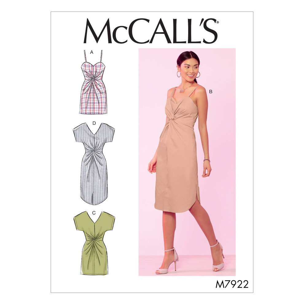 Patron de couture pour robe ajust   e torsad   e devant pour femme McCall's, tailles 6     14