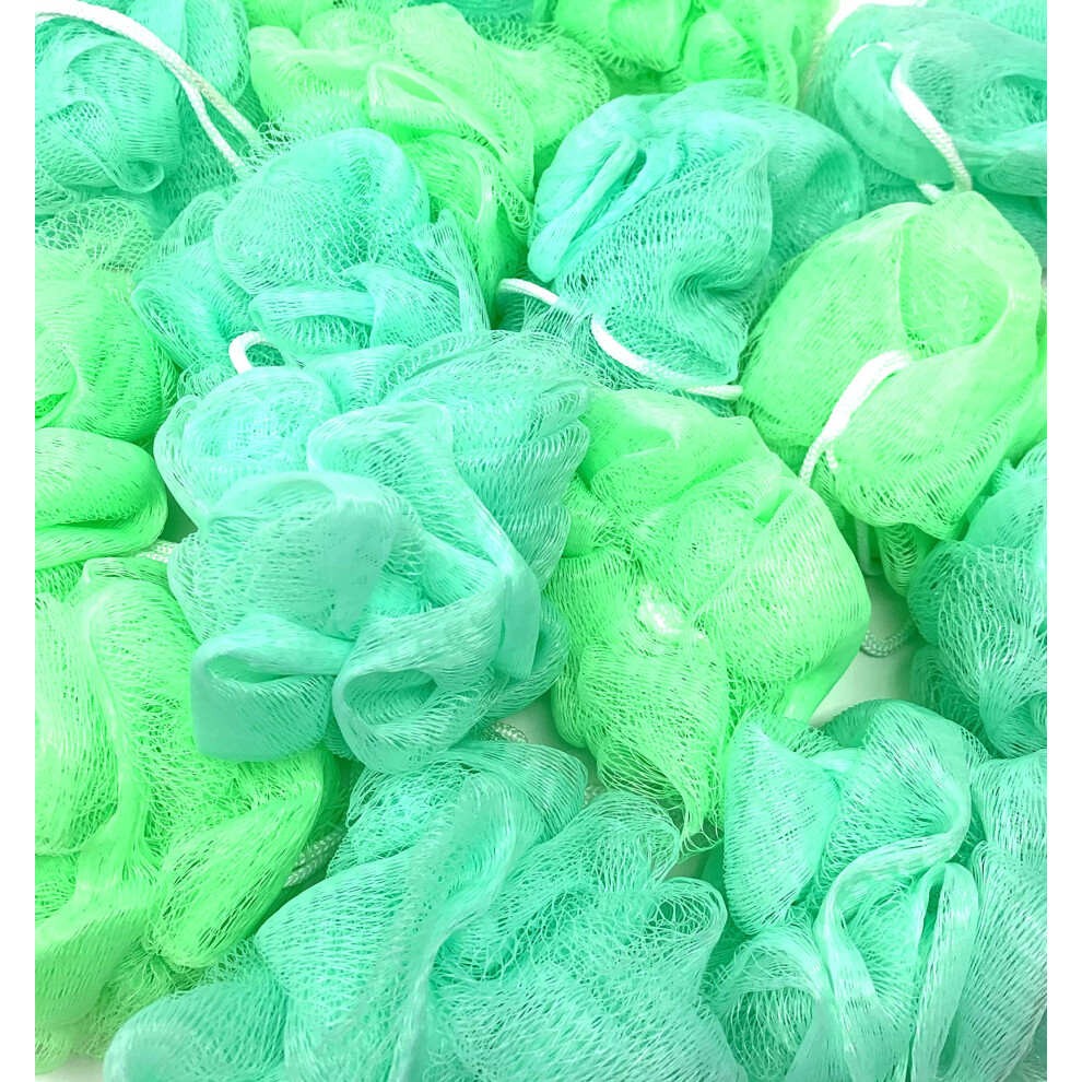 Lot de 24    ponges de bain ou de douche vertes Loofah Lord Pouf Mesh en gros