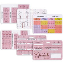 Juego de 3 tarjetas con placa de identificaci   n card   aca Lisol EKG Tarjeta de identificaci   n Stemi EKG Telemetr