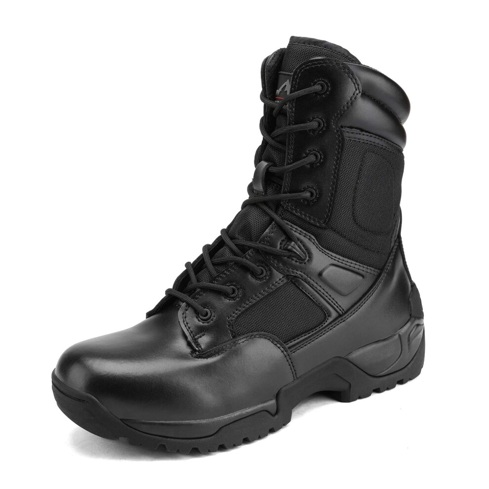 NORTIV 8 Mens Military Tactical Work Boots Side Zip Hiking Motorcycle